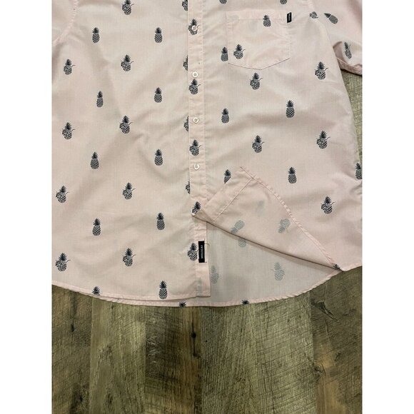Molokai Surf Co Button-Up Shirt Pink Pineapple XL Vacation Travel Party Fun - Picture 5 of 13